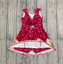 Load image into Gallery viewer, Baby Girls Dark Red Drip Sprinkles Shorts Team Yoga Active Knee Length Dresses
