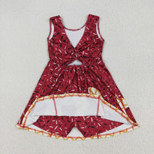 Load image into Gallery viewer, Baby Girls Dark Red Drip Sprinkles Shorts Team Yoga Active Knee Length Dresses

