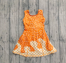 Load image into Gallery viewer, Baby Girls Orange Drip Sprinkles Team Yoga Active Knee Length Dresses
