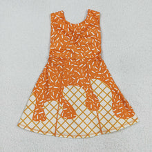 Load image into Gallery viewer, Baby Girls Orange Drip Sprinkles Team Yoga Active Knee Length Dresses

