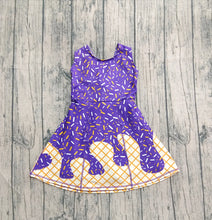 Load image into Gallery viewer, Baby Girls Purple Drip Sleeveless Shorts Team Yoga Active Knee Length Dresses
