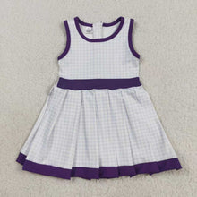 Load image into Gallery viewer, Sibling 3 Colors Baby Girls Plaid Sleeveless Ruffle Short Yoga Knee Length Dresses

