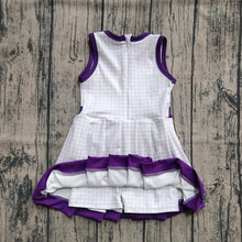 Load image into Gallery viewer, Baby Girls Purple Plaid Zipper Shorts Yoga Activite Knee Length Dresses
