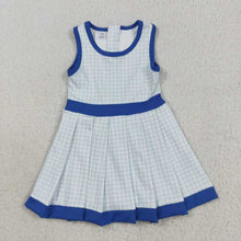 Load image into Gallery viewer, Sibling 3 Colors Baby Girls Plaid Sleeveless Ruffle Short Yoga Knee Length Dresses
