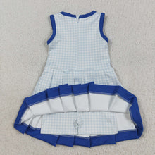 Load image into Gallery viewer, Sibling 3 Colors Baby Girls Plaid Sleeveless Ruffle Short Yoga Knee Length Dresses
