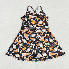 Load image into Gallery viewer, Sibling Baby Girls Sleeveless Bows Cheer Plaid Yoga Athletic Skorts Team Sets Knee Length Dress
