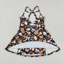 Load image into Gallery viewer, Sibling Baby Girls Sleeveless Bows Cheer Plaid Yoga Athletic Skorts Team Sets Knee Length Dress
