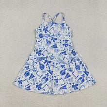 Load image into Gallery viewer, Baby Girls Strap Go Team Bows Cheer Shorts Yoga Active Knee Length Dresses
