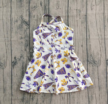 Load image into Gallery viewer, Baby Girls Strap Go Team Bows Plaid Shorts Yoga Active Knee Length Dresses
