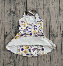 Load image into Gallery viewer, Baby Girls Strap Go Team Bows Plaid Shorts Yoga Active Knee Length Dresses
