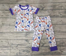 Load image into Gallery viewer, Baby Girls Mardi Gras Crocodile Purple Shirts Pants Pajamas Clothes Sets
