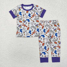 Load image into Gallery viewer, Baby Girls Mardi Gras Crocodile Purple Shirts Pants Pajamas Clothes Sets
