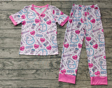 Load image into Gallery viewer, Adult Women Valentines Heart Nurse Tops Pants Pajamas

