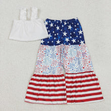 Load image into Gallery viewer, Baby Girls 4th of July Shirt Bell Bottom Pants Clothes Sets
