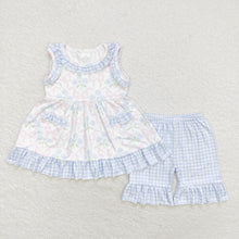 Load image into Gallery viewer, Sibling Baby Girls Sleeveless Floral Bows Pockets Tunic Ruffle Shorts Set
