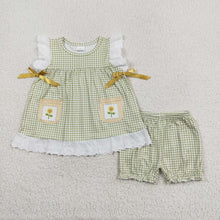 Load image into Gallery viewer, Sibling Baby Girls Sleeveless Floral Bows Pockets Tunic Ruffle Shorts Set
