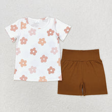 Load image into Gallery viewer, Sibling Baby Girls Colorful Stripe Floral Shirt Short Summer Clothes Sets
