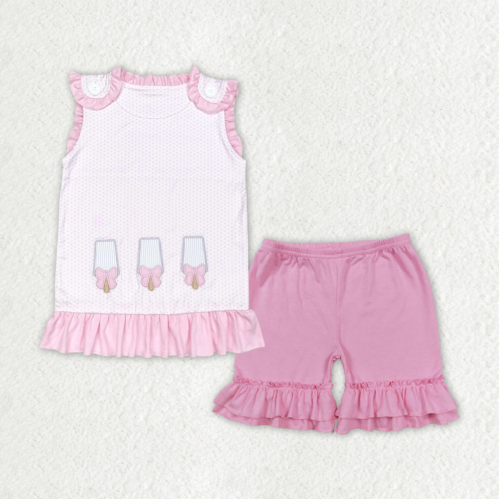 Baby Girls Popstick Ruffle Top Pink Shorts Clothes Sets