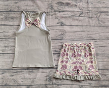 Load image into Gallery viewer, Baby Girls Dark Green Bows Vest Ruffle Shorts Clothes Sets
