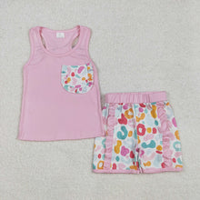 Load image into Gallery viewer, Sibling Baby Girls Sleeveless Colorful Leopard Camo Bow Vest Top Ruffle Shorts Set
