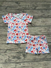 Load image into Gallery viewer, Baby Girls 4th Of July Bows Shirts Shorts Pajamas Sets
