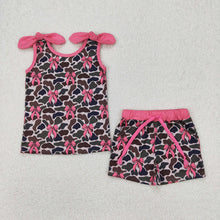 Load image into Gallery viewer, 8 Colors Sibling Baby Girls Summer Bows Top Shorts Outfits
