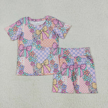 Load image into Gallery viewer, Sibling Baby Girls Colorful Stripe Floral Shirt Short Summer Clothes Sets
