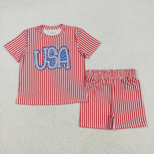 Load image into Gallery viewer, Sibling Baby Girls Colorful Stripe Floral Shirt Short Summer Clothes Sets
