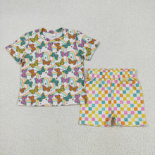 Load image into Gallery viewer, Sibling Baby Girls Colorful Stripe Floral Shirt Short Summer Clothes Sets
