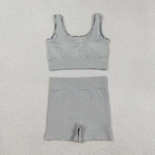 Load image into Gallery viewer, Adult Women Sleeveless Light Green Camo Vests Top Short Sets
