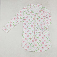 Load image into Gallery viewer, Adult Women Christmas Bows Holly Tops Sleep Wear
