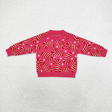 Load image into Gallery viewer, Baby Girls Pink Christmas Candy Cane Long Sleeve Sweaters
