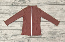 Load image into Gallery viewer, Baby Girls Brown Zip Pocket Yoga Active Wear Jackets
