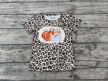 Load image into Gallery viewer, Baby Girls Leopard Pumpkins Short Sleeve Tee Shirts Tops
