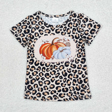 Load image into Gallery viewer, Baby Girls Leopard Pumpkins Short Sleeve Tee Shirts Tops
