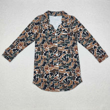 Load image into Gallery viewer, Adult Women Camo Brown Fall Buttons Tops
