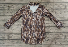 Load image into Gallery viewer, Adult Women Camo Green Fall Buttons Lounge Tops
