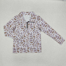 Load image into Gallery viewer, Adult Women Khaki Camo Long Sleeve Tee Shirts Zip Pullovers Tops
