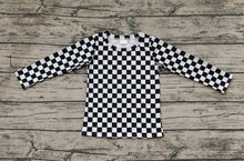 Load image into Gallery viewer, Baby Girls Black Checkered Long Sleeve Tee Shirts Tops
