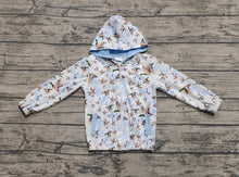 Load image into Gallery viewer, Baby Boys Ducks Mallard Hunting Blue Hooded Top Zip Tops
