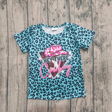 Load image into Gallery viewer, Baby Girls Leopard Hey Cowboy Short Sleeve Tee Shirts Tops
