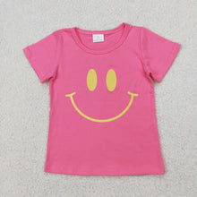Load image into Gallery viewer, Sibling Baby Girls Short Sleeves Vinyl Smile Shirts Tops
