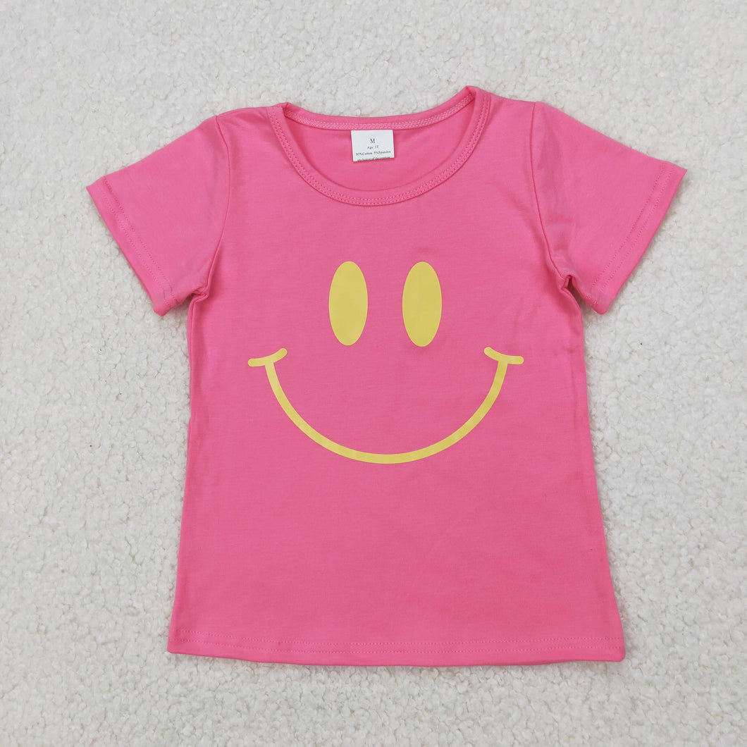 Sibling Baby Girls Short Sleeves Vinyl Smile Shirts Tops