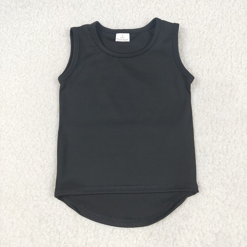 Baby Girls Black Yoga Sleeveless Vests Tops