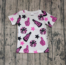 Load image into Gallery viewer, Baby Girls Short Sleeves Pink Firework Stars Tee Shirts Tops
