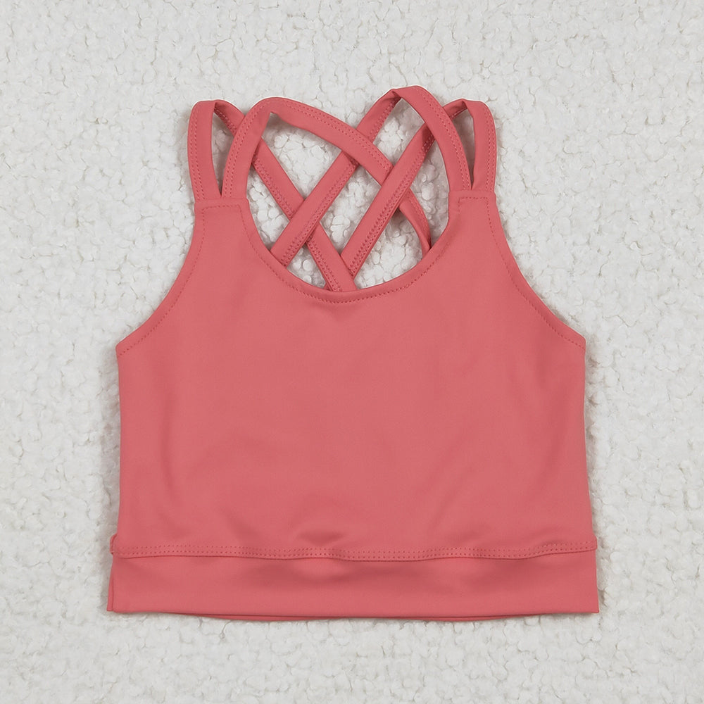 Baby Girls Peach Strap Yoga Vest Tops
