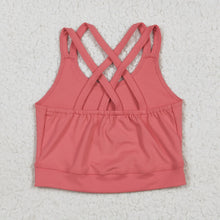 Load image into Gallery viewer, Baby Girls Peach Strap Yoga Vest Tops
