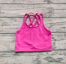 Load image into Gallery viewer, Baby Girls Hot Pink Strap Yoga Vest Crop Tops
