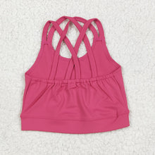 Load image into Gallery viewer, Baby Girls Hot Pink Strap Yoga Vest Crop Tops
