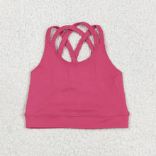Load image into Gallery viewer, Baby Girls Hot Pink Strap Yoga Vest Crop Tops
